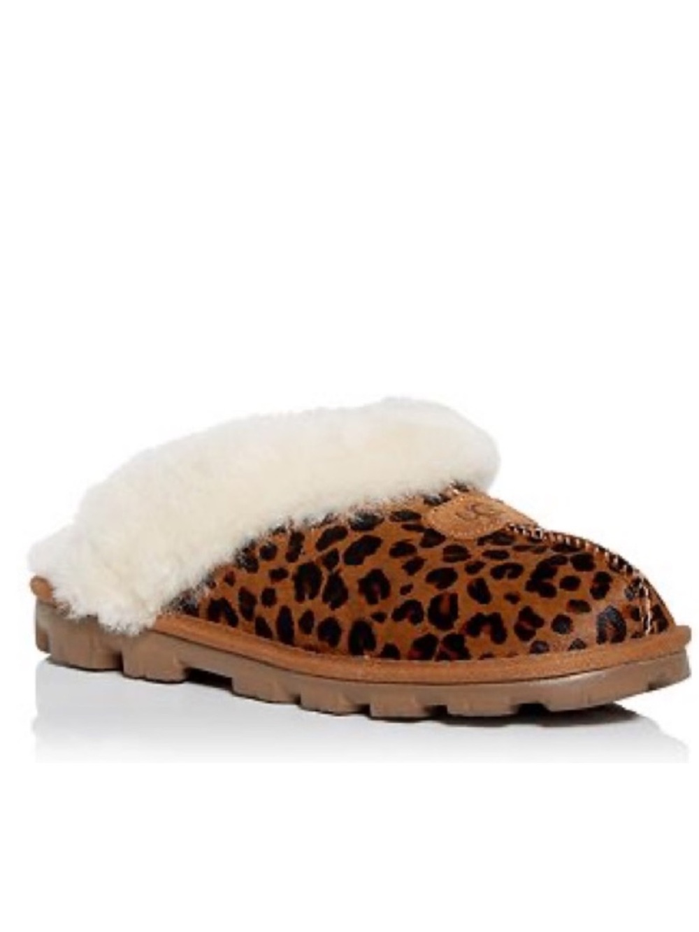 UGG Coquette Leopard Natural Sheepskin Slippers Size: 7 NIB